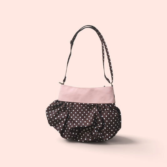 Brown & pink Polka Dot Shoulder Bag