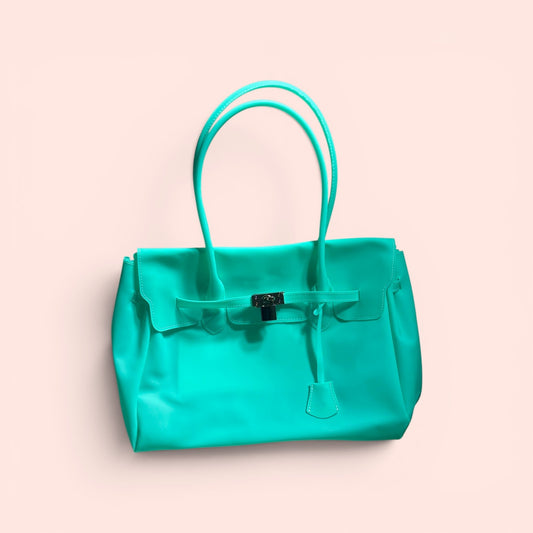 Turquoise "Jelly Firkin" shoulder bag