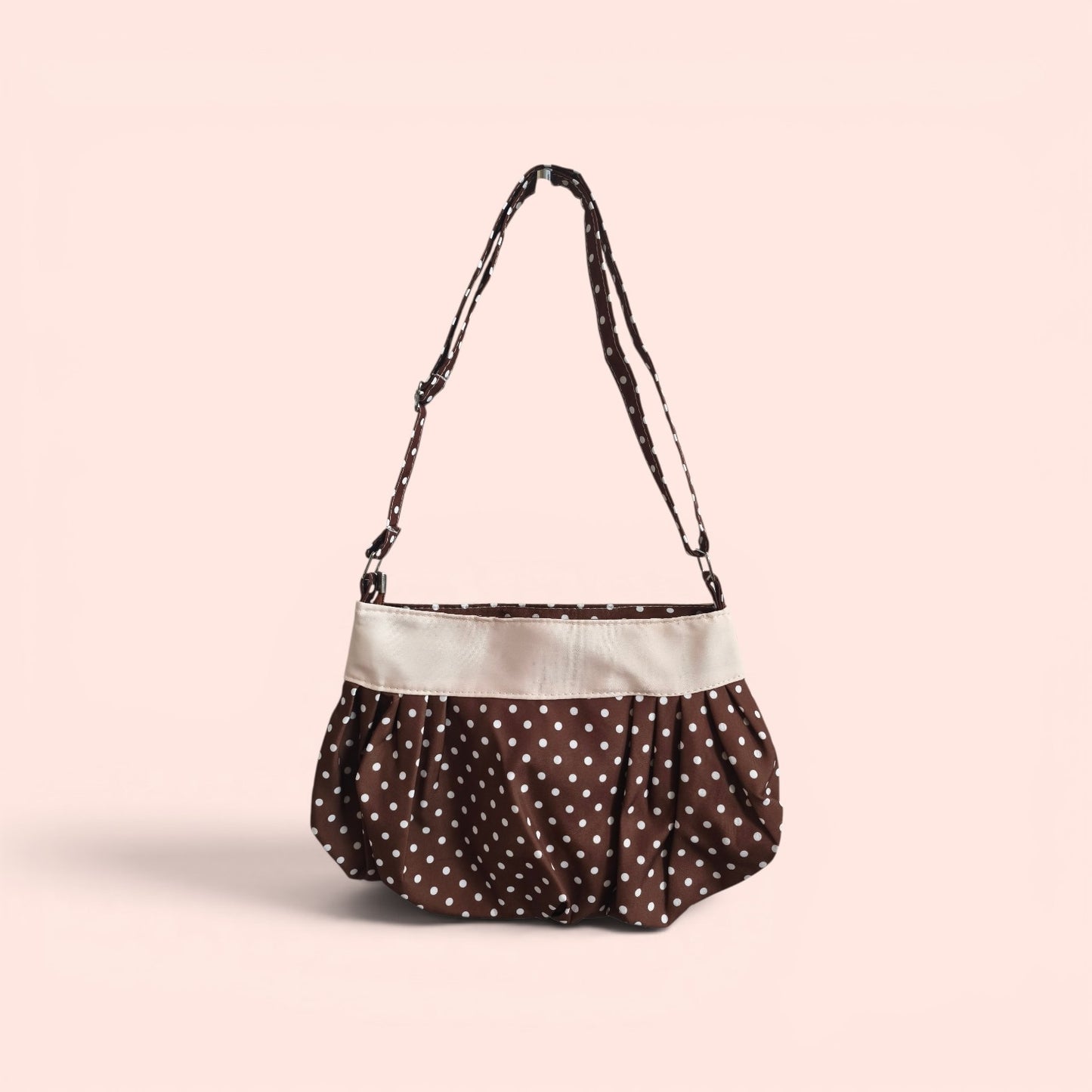 Brown & Parchment Polka Dot Shoulder Bag