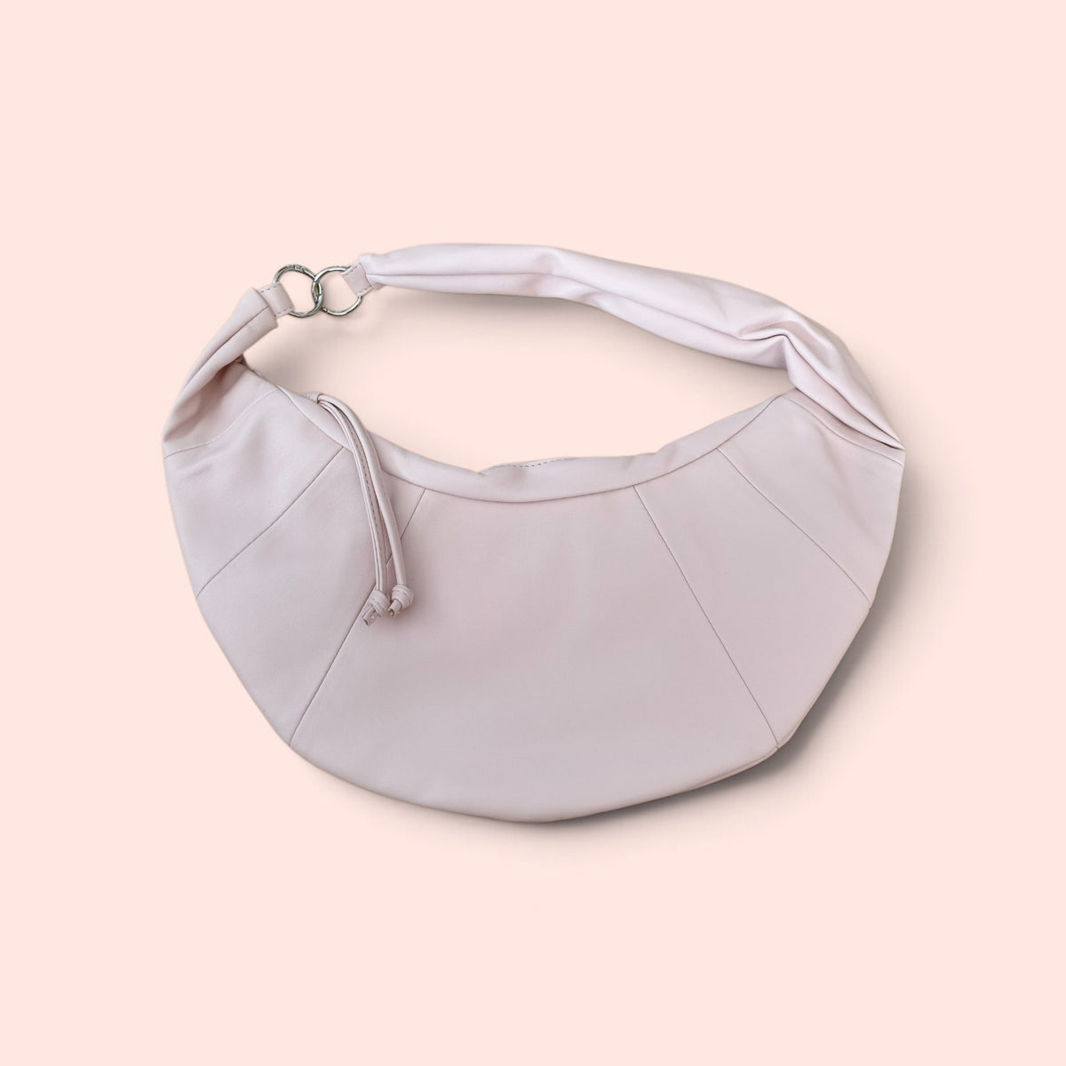 Blush Adjustable Strap Faux Leather Croissant Bag
