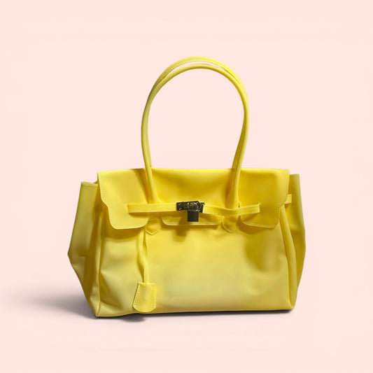 Yellow "Jelly Firkin" shoulder bag