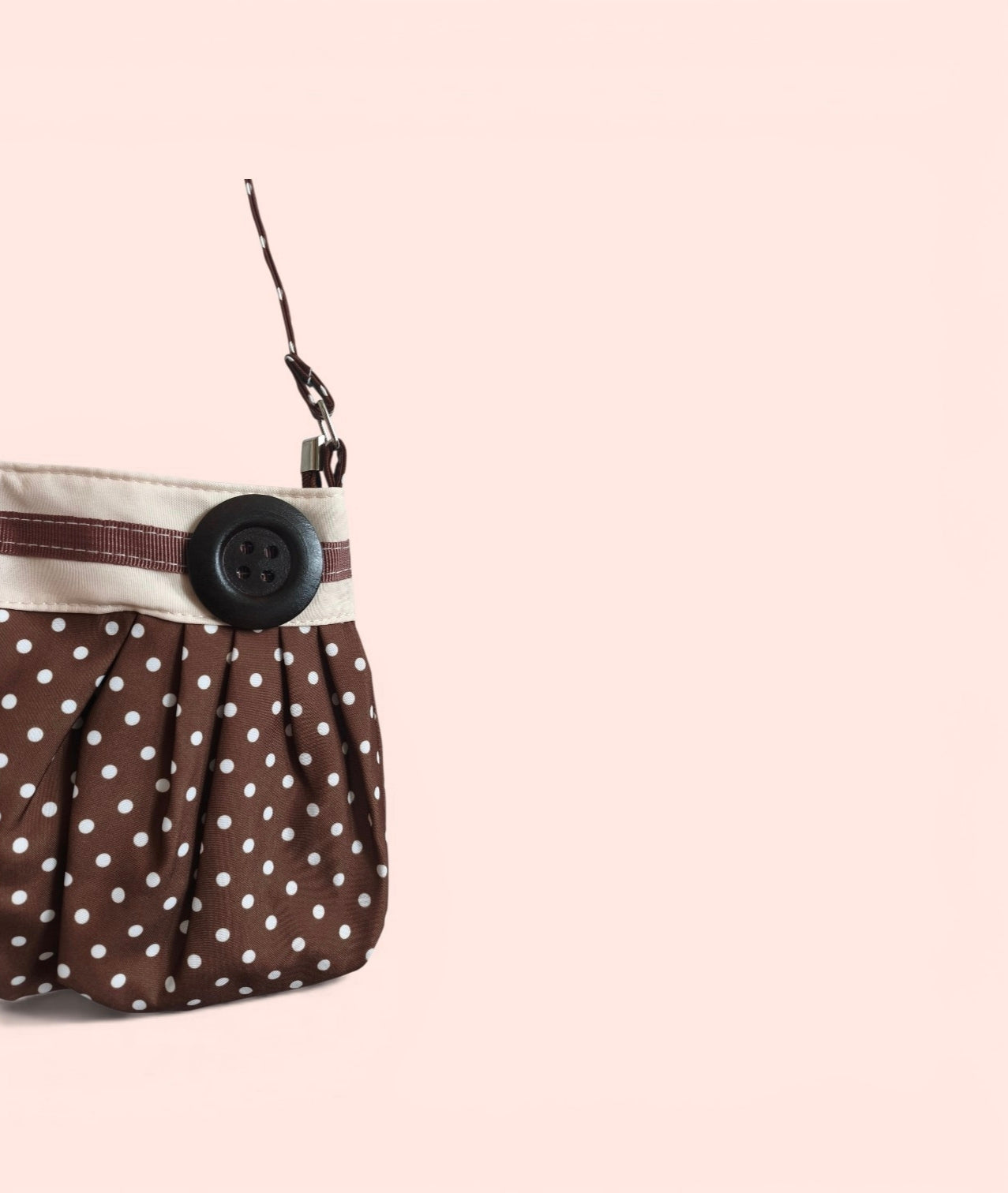 Brown & Parchment Polka Dot Shoulder Bag