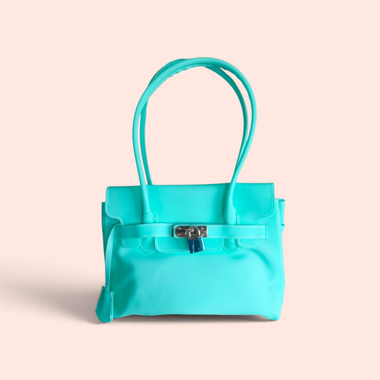 Turquoise Baby Jelly Firkin Bag