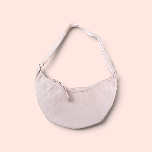 Blush Adjustable Strap Faux Leather Croissant Bag
