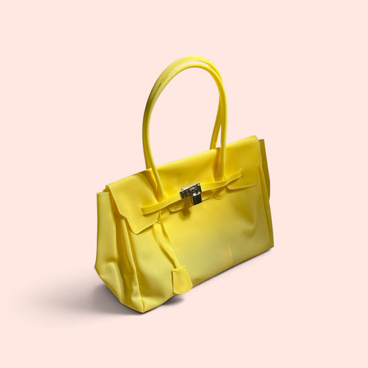 Yellow "Jelly Firkin" shoulder bag